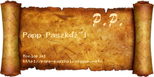 Papp Paszkál névjegykártya